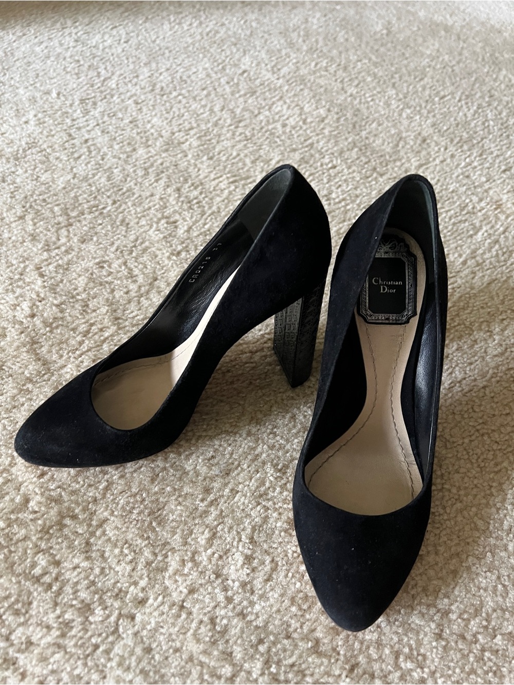 Christian Dior Black Suede Pointed-Toe High Heel Pumps